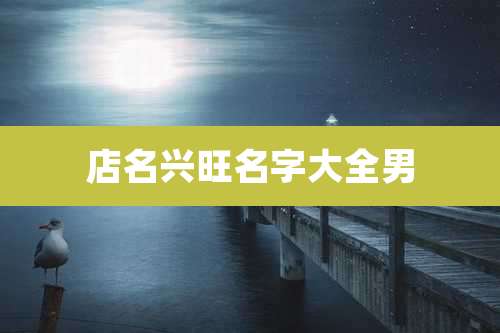 店名兴旺名字大全男