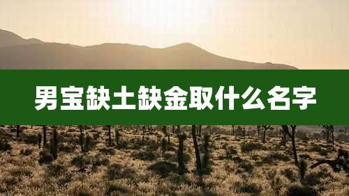 男宝缺土缺金取什么名字