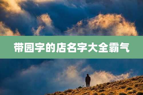 带园字的店名字大全霸气