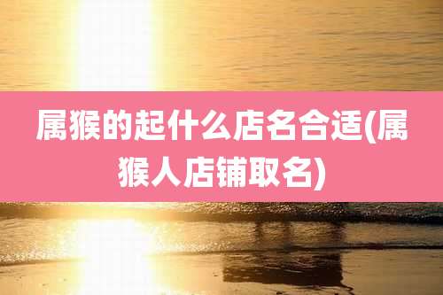 属猴的起什么店名合适(属猴人店铺取名)