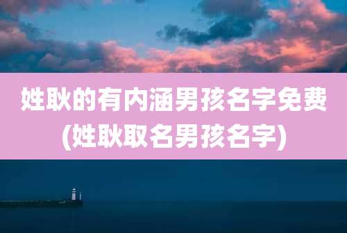 姓耿的有内涵男孩名字免费(姓耿取名男孩名字)
