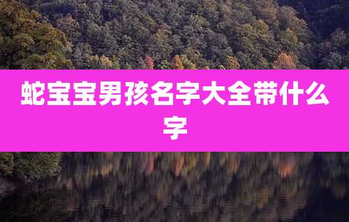 蛇宝宝男孩名字大全带什么字