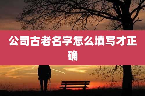 公司古老名字怎么填写才正确