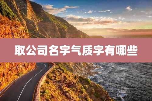 取公司名字气质字有哪些