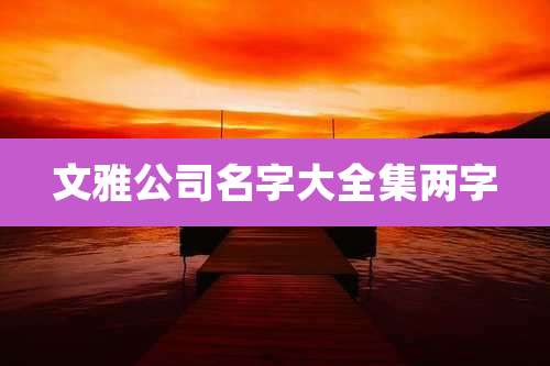 文雅公司名字大全集两字
