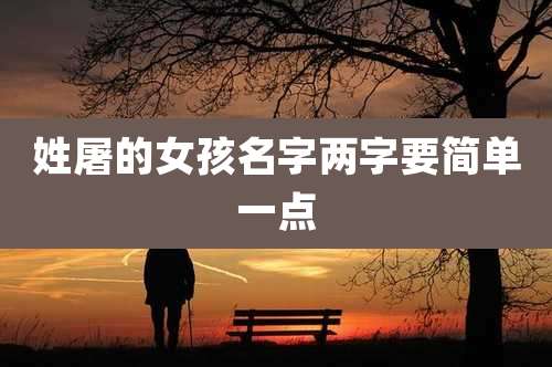 姓屠的女孩名字两字要简单一点