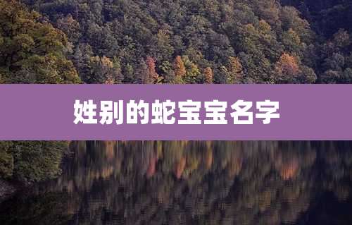 姓别的蛇宝宝名字