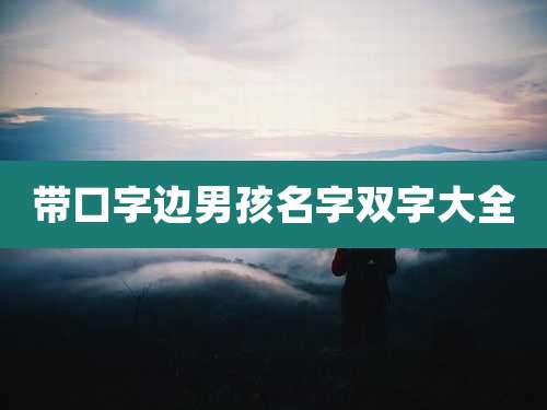 带口字边男孩名字双字大全