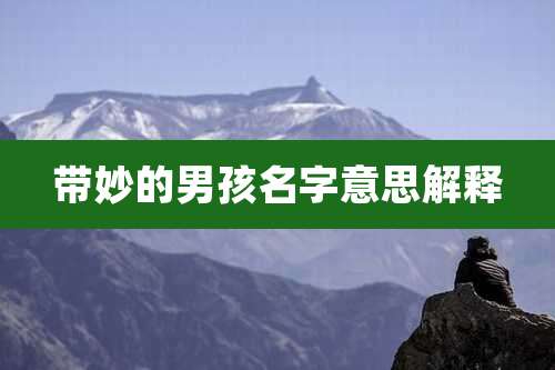 带妙的男孩名字意思解释