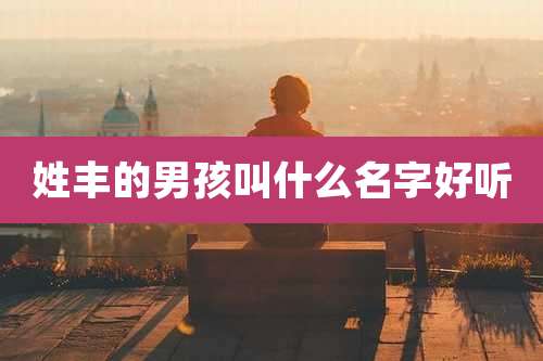 姓丰的男孩叫什么名字好听