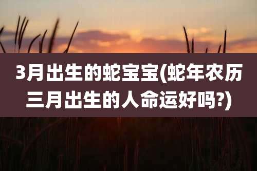 3月出生的蛇宝宝(蛇年农历三月出生的人命运好吗?)