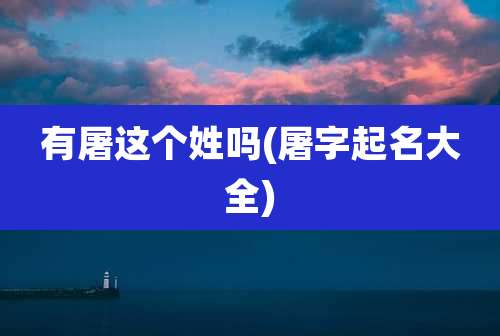 有屠这个姓吗(屠字起名大全)