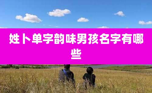 姓卜单字韵味男孩名字有哪些
