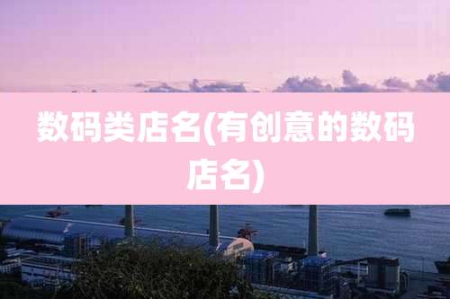 数码类店名(有创意的数码店名)