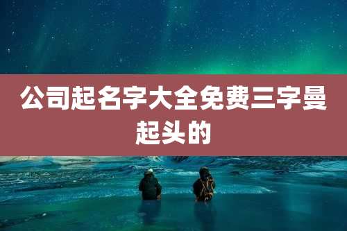 公司起名字大全免费三字曼起头的