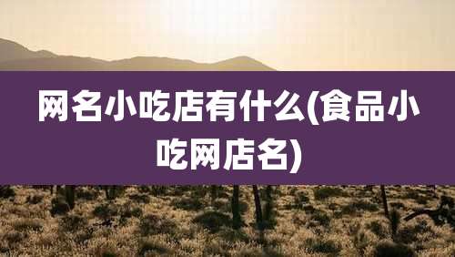 网名小吃店有什么(食品小吃网店名)