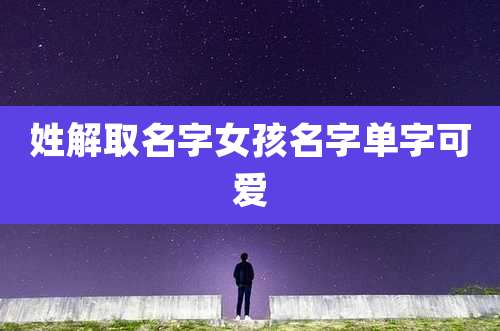 姓解取名字女孩名字单字可爱