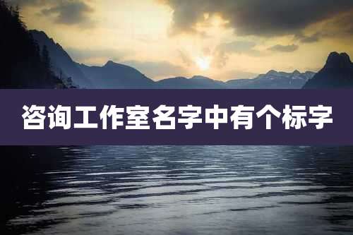 咨询工作室名字中有个标字