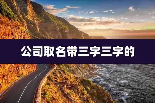 公司取名带三字三字的
