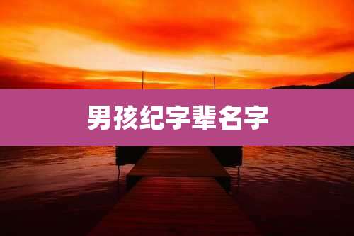 男孩纪字辈名字