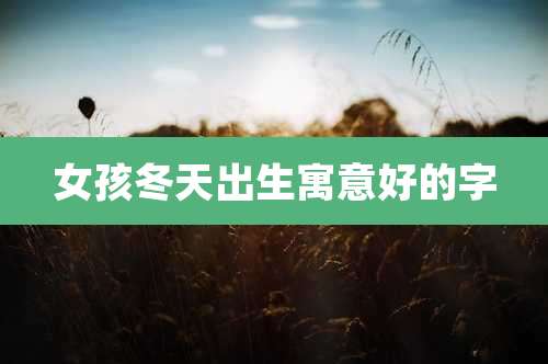 女孩冬天出生寓意好的字
