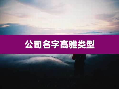 公司名字高雅类型