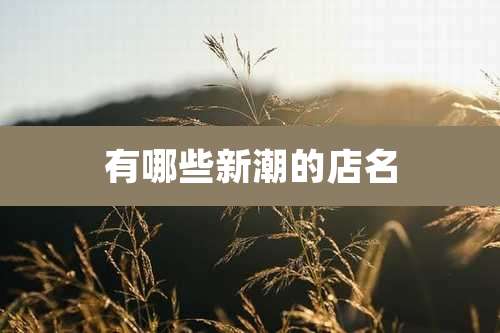 有哪些新潮的店名