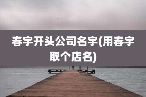 春字开头公司名字(用春字取个店名)