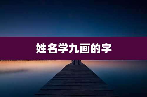 姓名学九画的字
