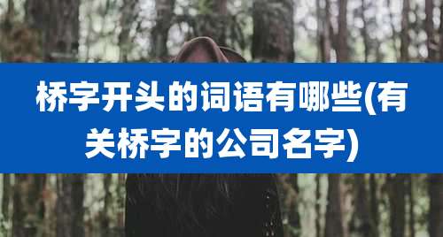 桥字开头的词语有哪些(有关桥字的公司名字)