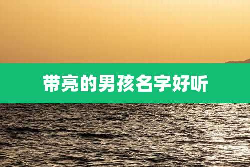 带亮的男孩名字好听