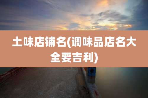 土味店铺名(调味品店名大全要吉利)