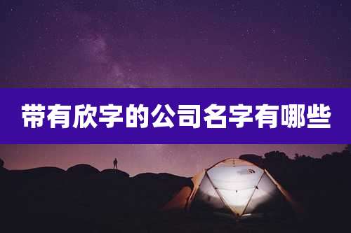 带有欣字的公司名字有哪些