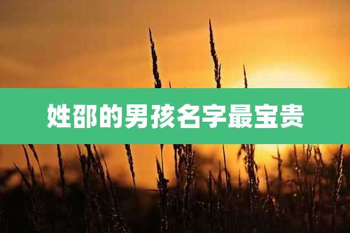 姓邵的男孩名字最宝贵