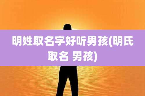 明姓取名字好听男孩(明氏取名 男孩)