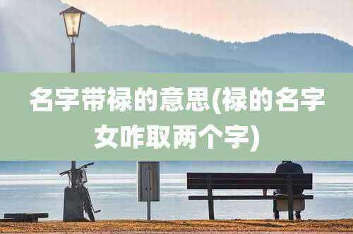 名字带禄的意思(禄的名字女咋取两个字)