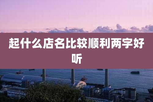 起什么店名比较顺利两字好听