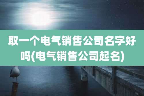 取一个电气销售公司名字好吗(电气销售公司起名)