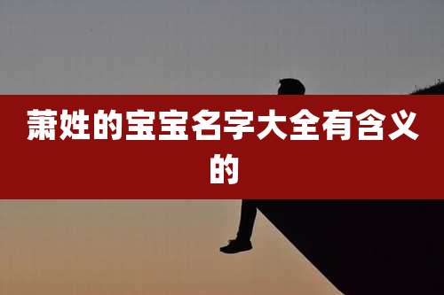 萧姓的宝宝名字大全有含义的