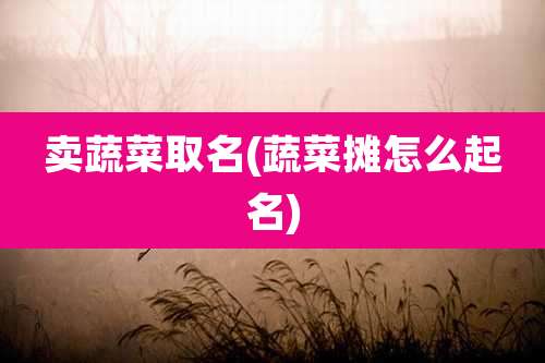 卖蔬菜取名(蔬菜摊怎么起名)