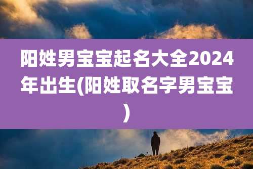 阳姓男宝宝起名大全2024年出生(阳姓取名字男宝宝)