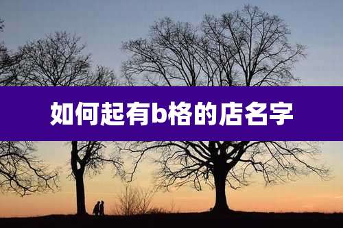 如何起有b格的店名字