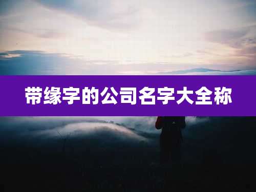 带缘字的公司名字大全称