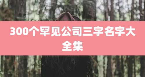 300个罕见公司三字名字大全集