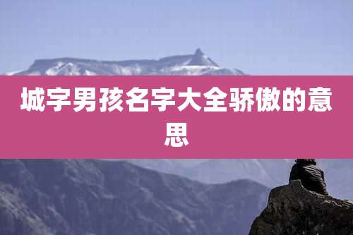 城字男孩名字大全骄傲的意思