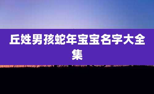 丘姓男孩蛇年宝宝名字大全集
