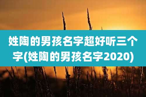 姓陶的男孩名字超好听三个字(姓陶的男孩名字2020)