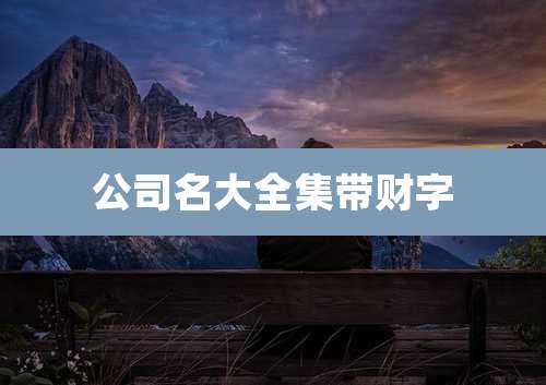 公司名大全集带财字