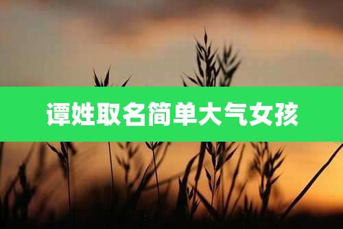 谭姓取名简单大气女孩