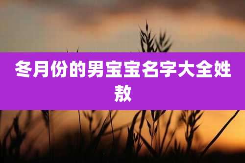 冬月份的男宝宝名字大全姓敖